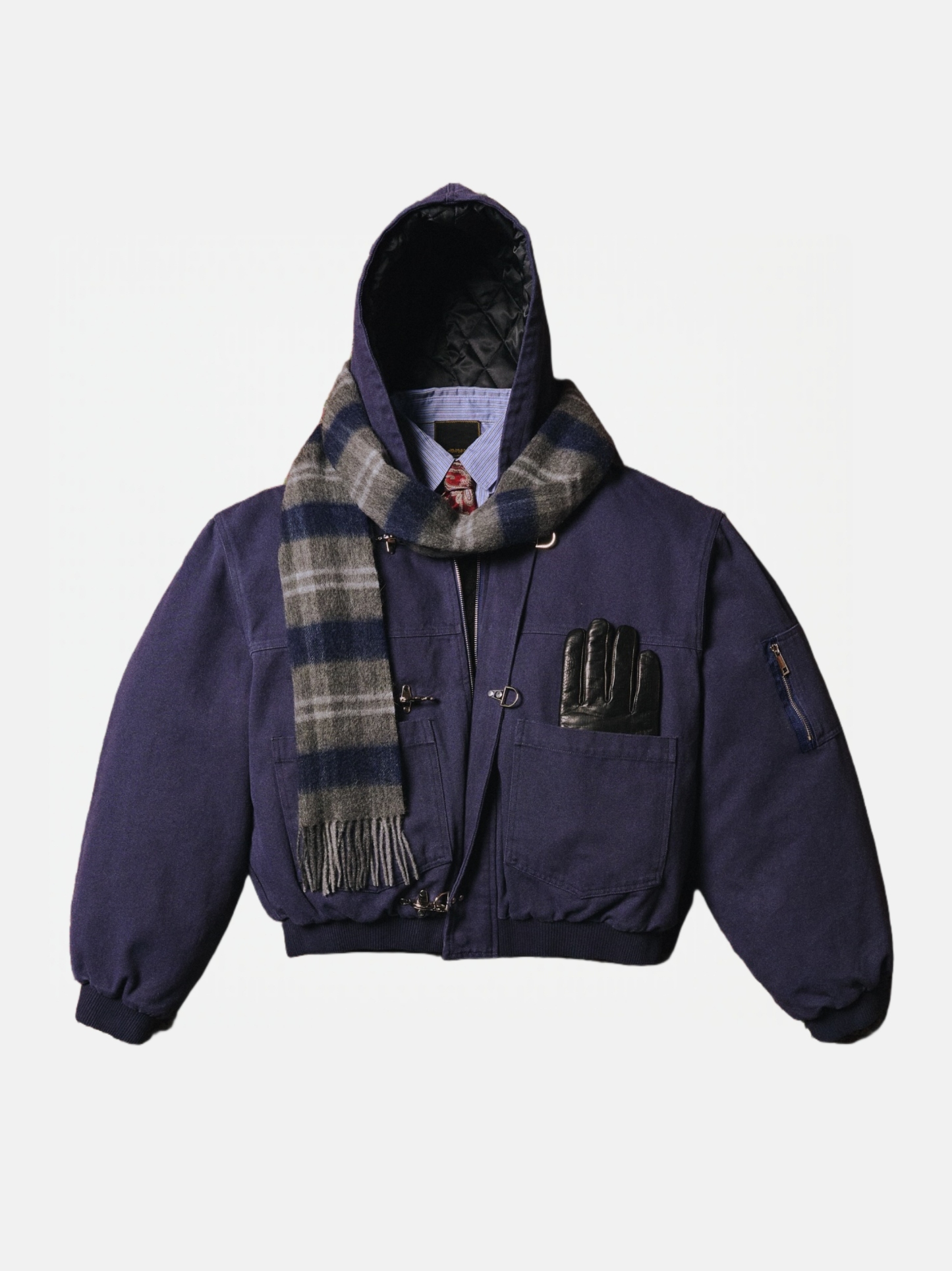 15OZ CANVAS CLASP BOMBER JACKET | INDIGO