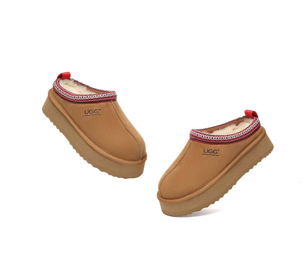 AUSTRALIAN SHEPHERD® UGG Slippers Sheepskin Wool Ankle Platform Tazzy Tay