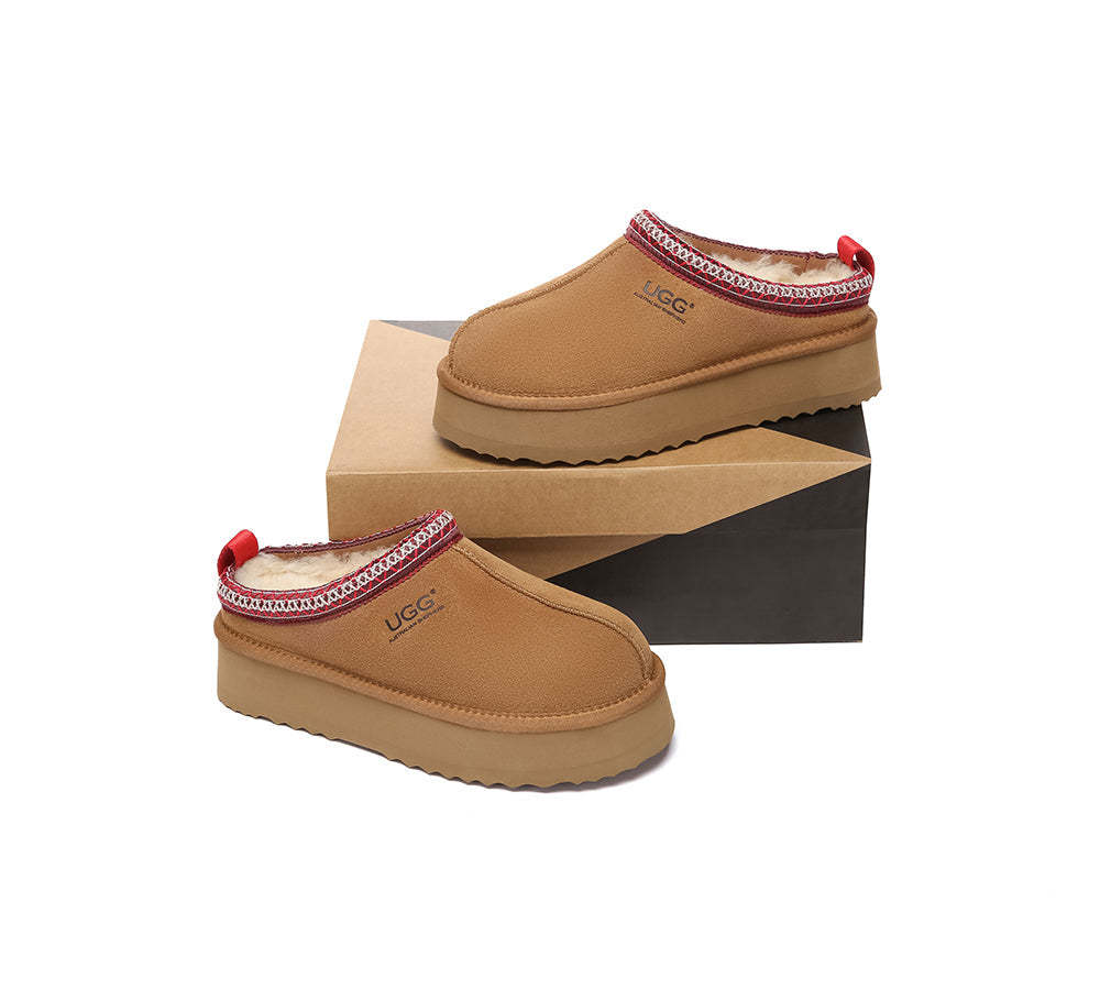 AUSTRALIAN SHEPHERD® UGG Slippers Sheepskin Wool Ankle Platform Tazzy Tay