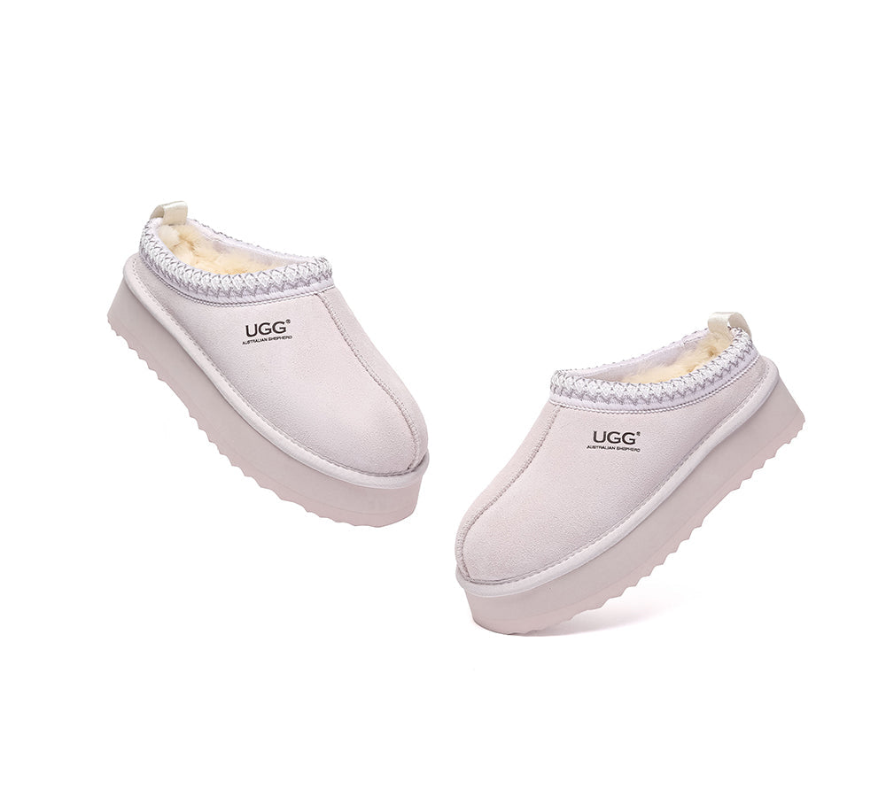 AUSTRALIAN SHEPHERD® UGG Slippers Sheepskin Wool Ankle Platform Tazzy Tay