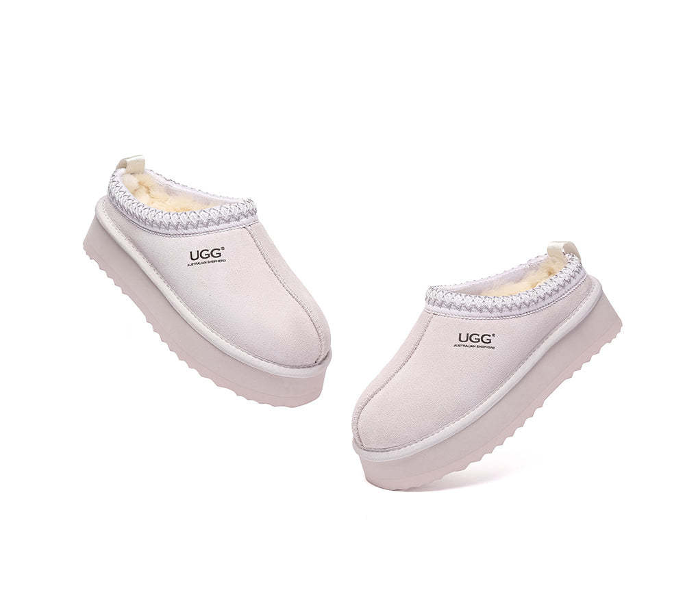 AUSTRALIAN SHEPHERD® UGG Slippers Sheepskin Wool Ankle Platform Tazzy Tay