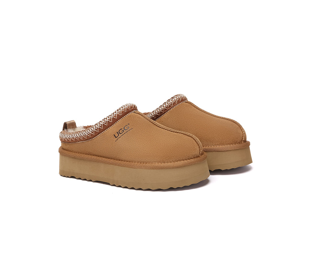 AUSTRALIAN SHEPHERD® UGG Slippers Sheepskin Wool Ankle Platform Tazzy Tay