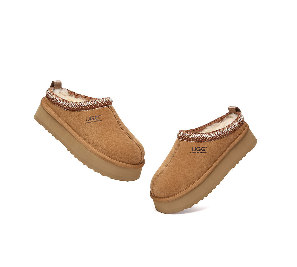 AUSTRALIAN SHEPHERD® UGG Slippers Sheepskin Wool Ankle Platform Tazzy Tay
