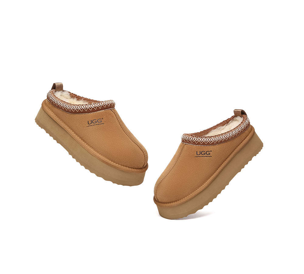 AUSTRALIAN SHEPHERD® UGG Slippers Sheepskin Wool Ankle Platform Tazzy Tay