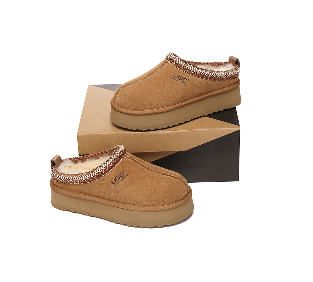 AUSTRALIAN SHEPHERD® UGG Slippers Sheepskin Wool Ankle Platform Tazzy Tay