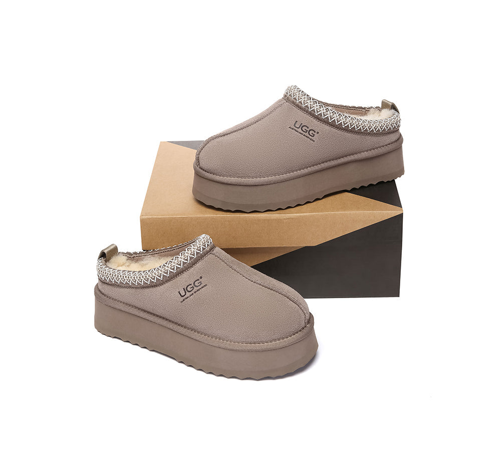 AUSTRALIAN SHEPHERD® UGG Slippers Sheepskin Wool Ankle Platform Tazzy Tay