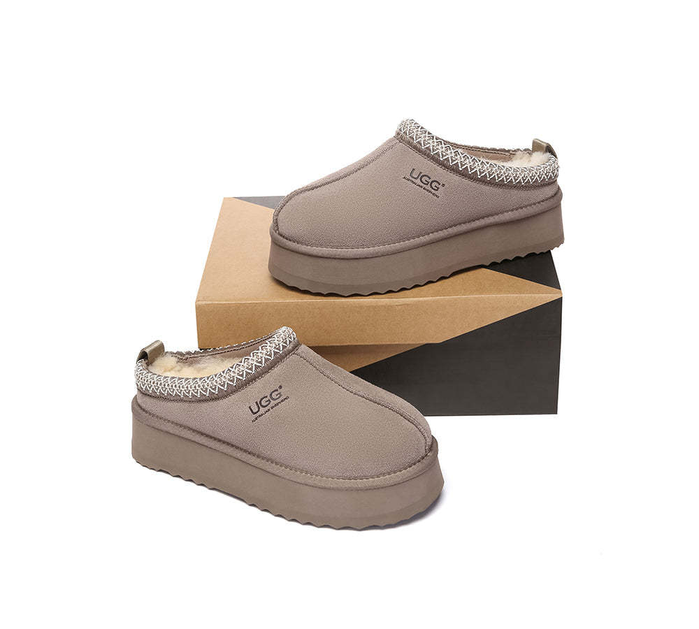 AUSTRALIAN SHEPHERD® UGG Slippers Sheepskin Wool Ankle Platform Tazzy Tay