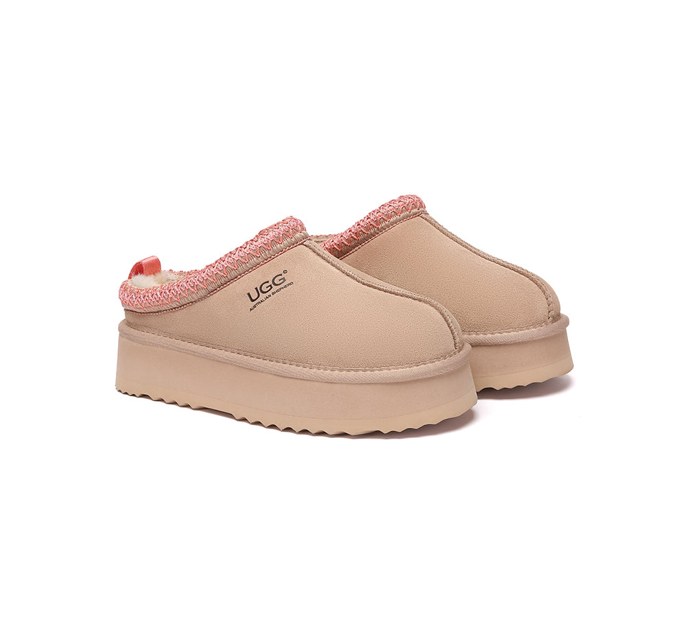 AUSTRALIAN SHEPHERD® UGG Slippers Sheepskin Wool Ankle Platform Tazzy Tay