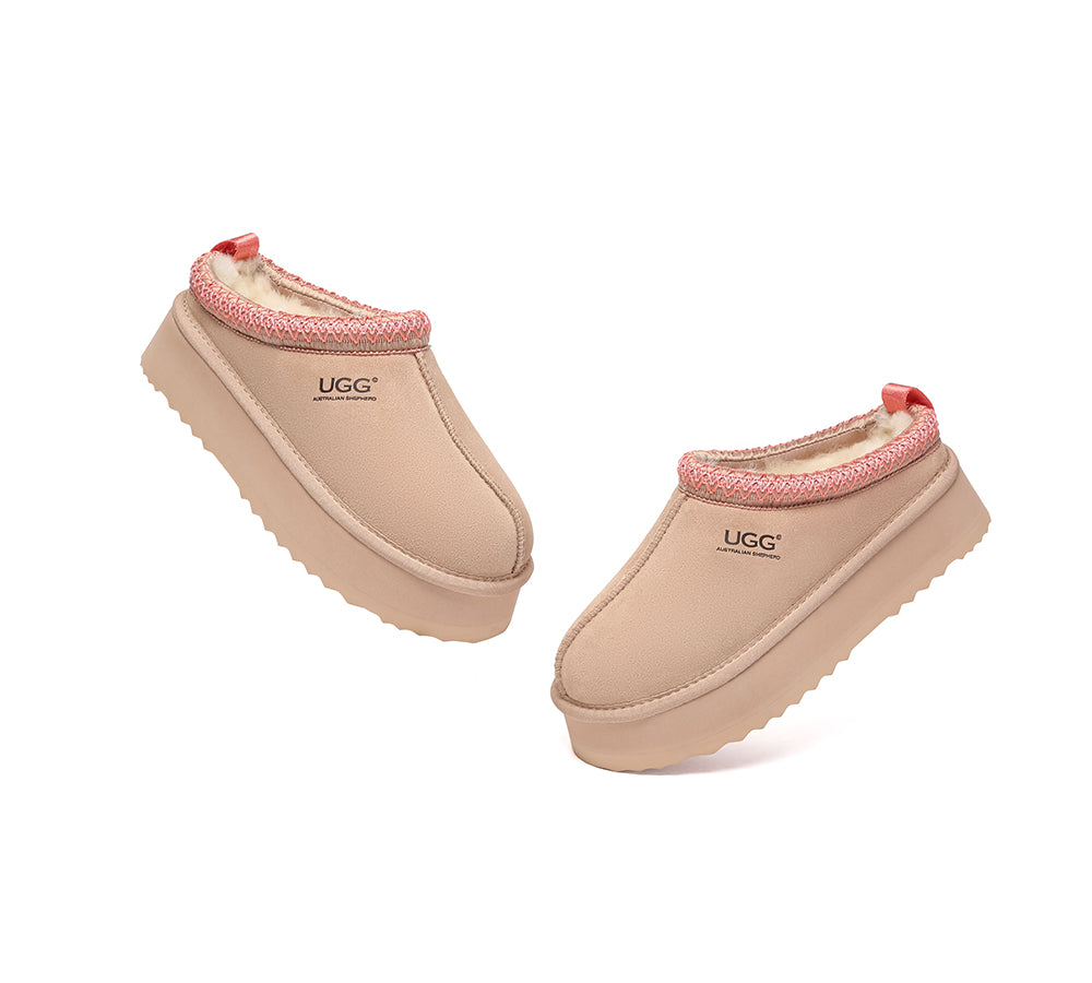 AUSTRALIAN SHEPHERD® UGG Slippers Sheepskin Wool Ankle Platform Tazzy Tay