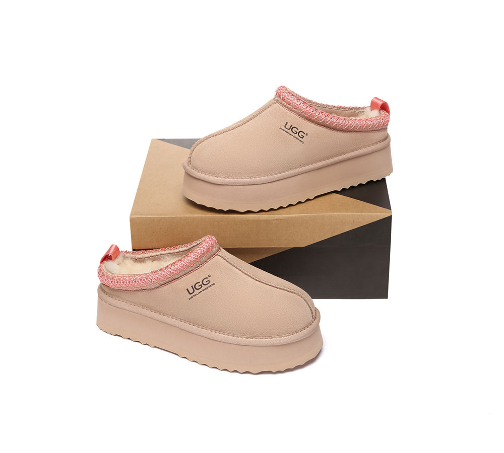 AUSTRALIAN SHEPHERD® UGG Slippers Sheepskin Wool Ankle Platform Tazzy Tay