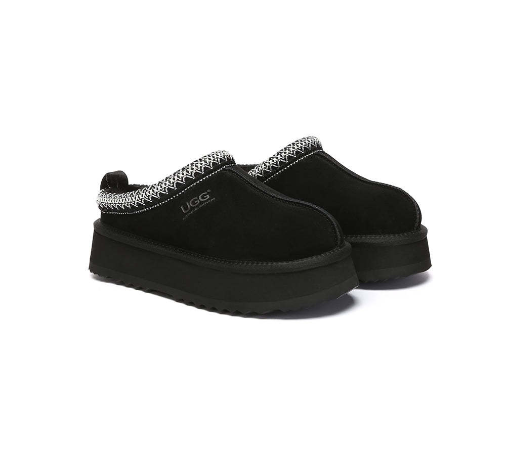 AUSTRALIAN SHEPHERD® UGG Slippers Sheepskin Wool Ankle Platform Tazzy Tay