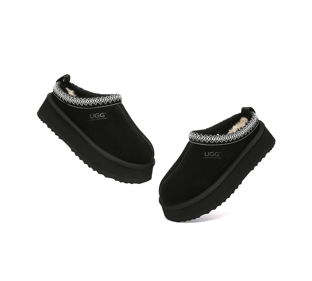 AUSTRALIAN SHEPHERD® UGG Slippers Sheepskin Wool Ankle Platform Tazzy Tay