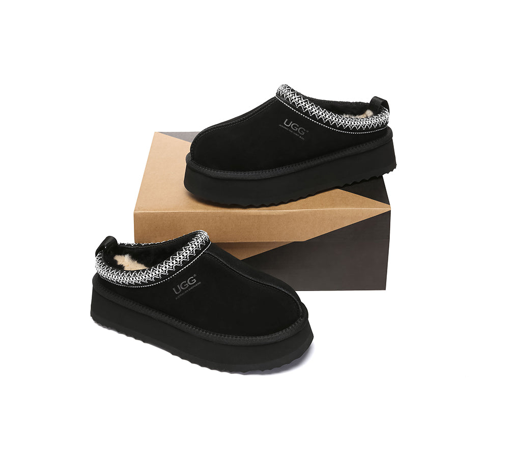 AUSTRALIAN SHEPHERD® UGG Slippers Sheepskin Wool Ankle Platform Tazzy Tay