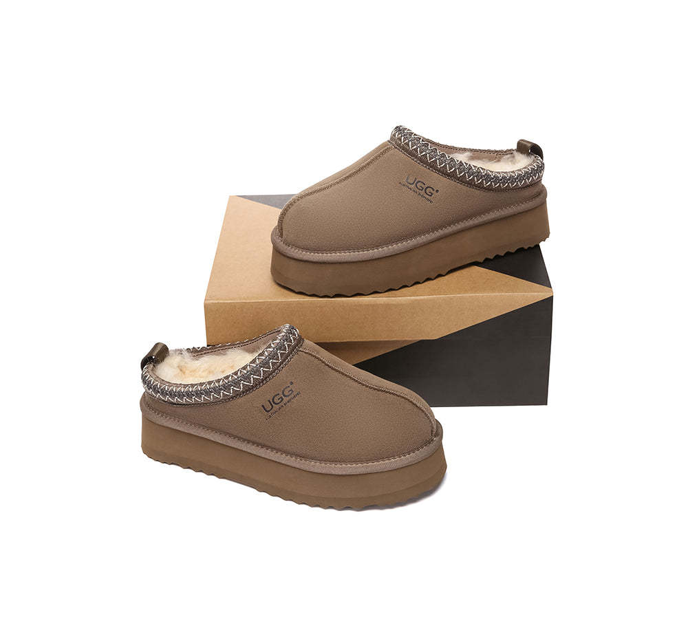 AUSTRALIAN SHEPHERD® UGG Slippers Sheepskin Wool Ankle Platform Tazzy Tay