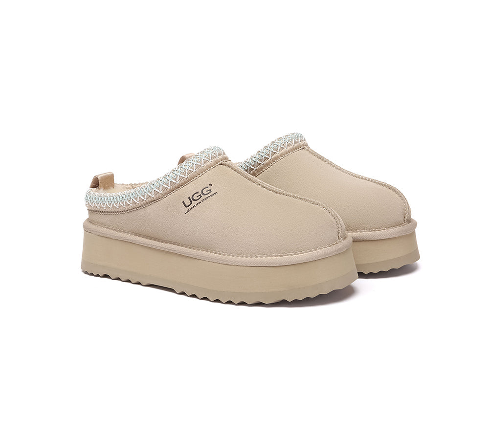 AUSTRALIAN SHEPHERD® UGG Slippers Sheepskin Wool Ankle Platform Tazzy Tay