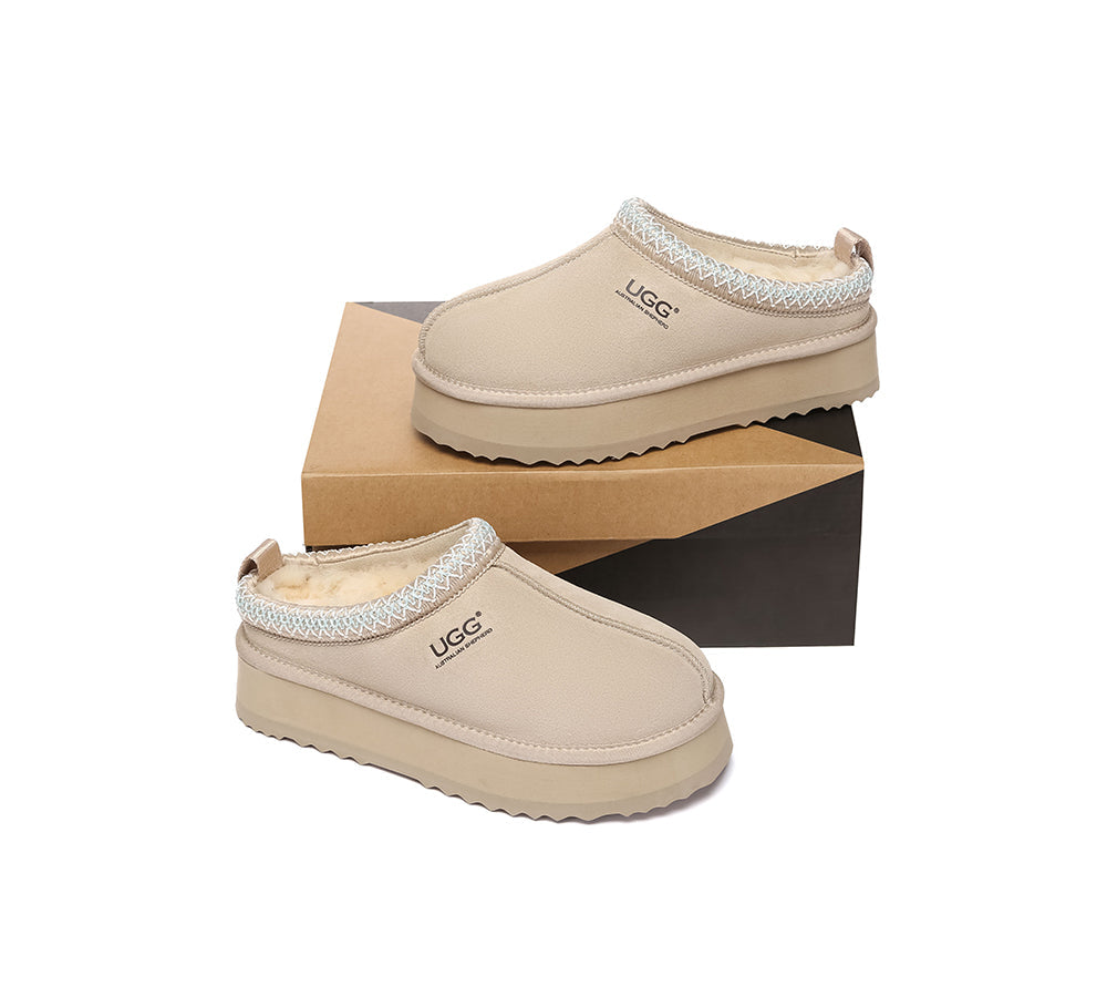 AUSTRALIAN SHEPHERD® UGG Slippers Sheepskin Wool Ankle Platform Tazzy Tay