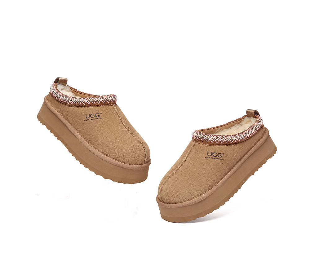 AUSTRALIAN SHEPHERD® UGG Slippers Sheepskin Wool Ankle Platform Tazzy Tay