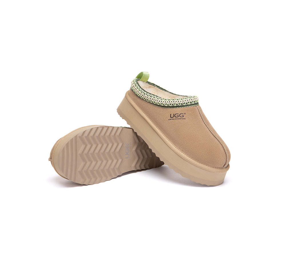 AUSTRALIAN SHEPHERD® UGG Slippers Sheepskin Wool Ankle Platform Tazzy Tay