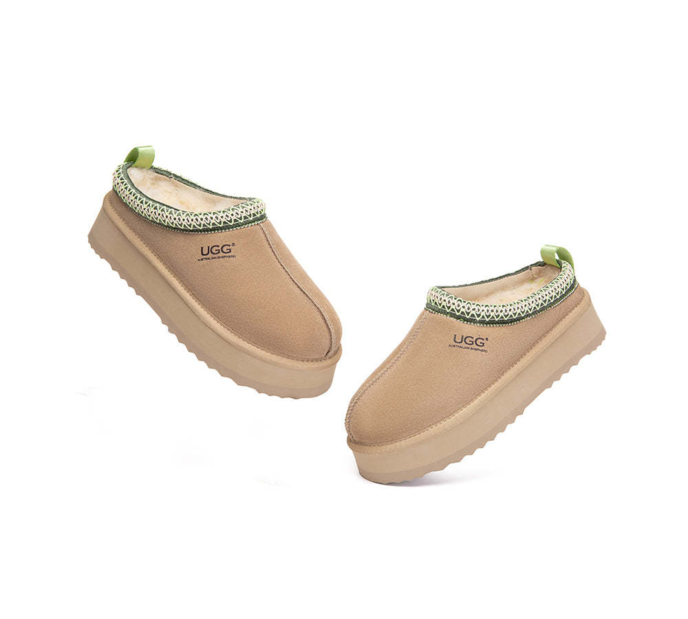 AUSTRALIAN SHEPHERD® UGG Slippers Sheepskin Wool Ankle Platform Tazzy Tay