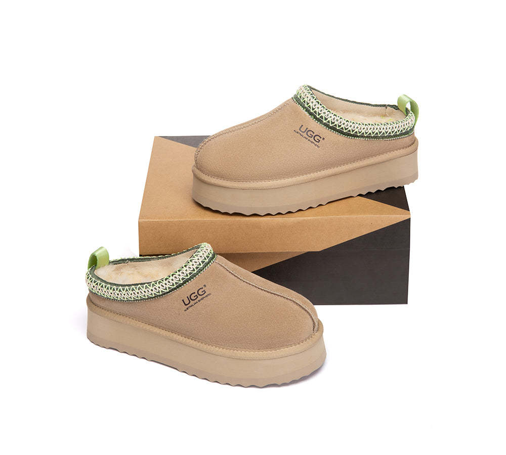 AUSTRALIAN SHEPHERD® UGG Slippers Sheepskin Wool Ankle Platform Tazzy Tay