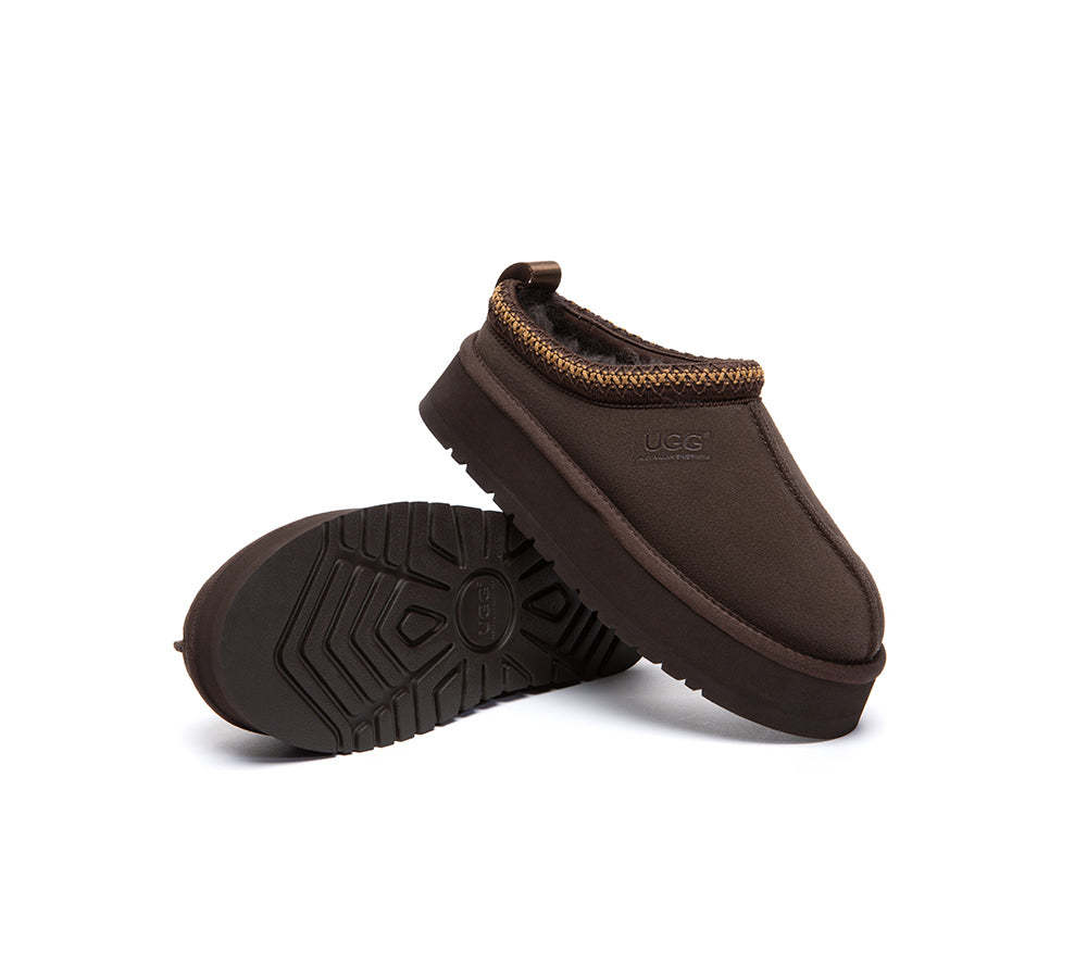 AUSTRALIAN SHEPHERD® UGG Slippers Sheepskin Wool Ankle Platform Tazzy Tay