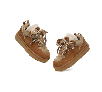 AUSTRALIAN SHEPHERD® UGG Boots Sheepskin Wool Lace Up Platform Sneakers Parkyr