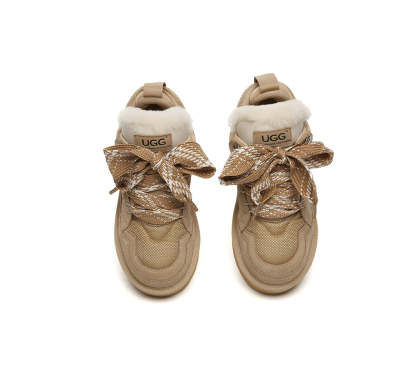 AUSTRALIAN SHEPHERD® UGG Boots Sheepskin Wool Lace Up Platform Sneakers Parkyr