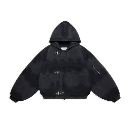 15OZ CANVAS CLASP BOMBER JACKET | WASHED BLACK