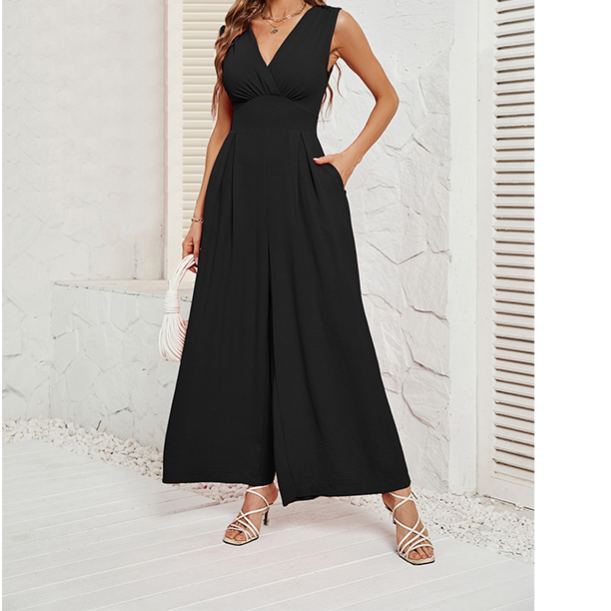 Summer Commuting Sleeveless Fashionable Waist Sleeveless Jumpsuit Women