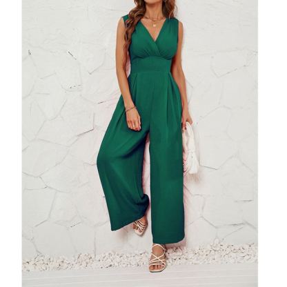 Summer Commuting Sleeveless Fashionable Waist Sleeveless Jumpsuit Women