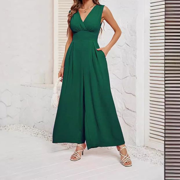 Summer Commuting Sleeveless Fashionable Waist Sleeveless Jumpsuit Women