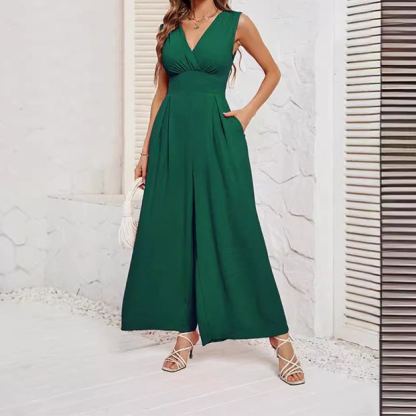 Summer Commuting Sleeveless Fashionable Waist Sleeveless Jumpsuit Women