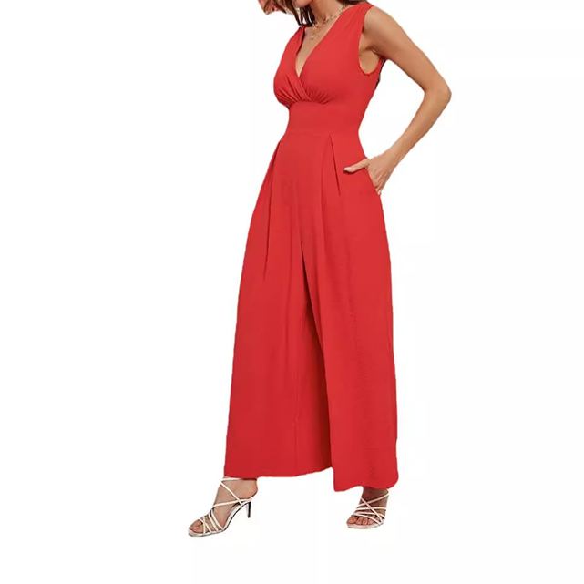 Summer Commuting Sleeveless Fashionable Waist Sleeveless Jumpsuit Women