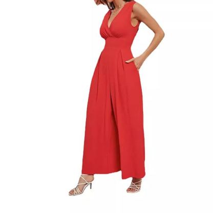 Summer Commuting Sleeveless Fashionable Waist Sleeveless Jumpsuit Women