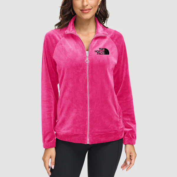 TNF®-Women's Velour Jackets Full Zip Up Fleece Jacket With Zipper Pockets Soft Winter Jackets