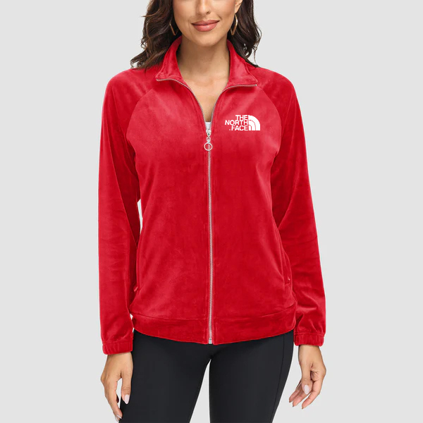TNF®-Women's Velour Jackets Full Zip Up Fleece Jacket With Zipper Pockets Soft Winter Jackets