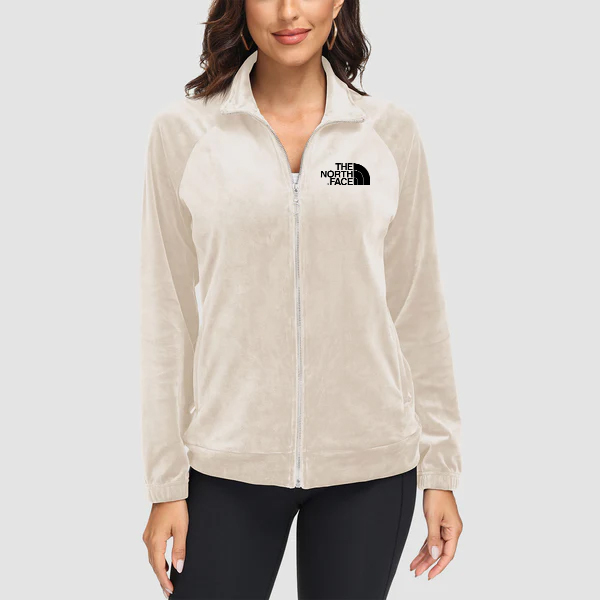 TNF®-Women's Velour Jackets Full Zip Up Fleece Jacket With Zipper Pockets Soft Winter Jackets