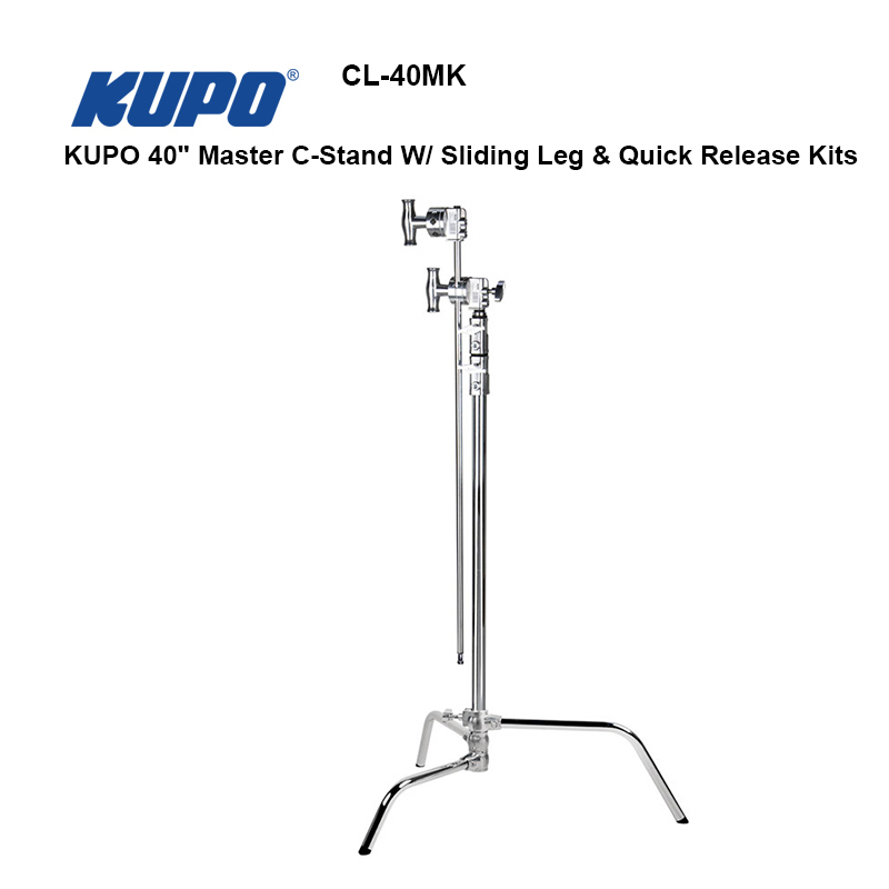 KUPO 40" Master C-Stand W/ Sliding Leg & Quick Release Kit CL-40MK /CL-40MKB(Black)