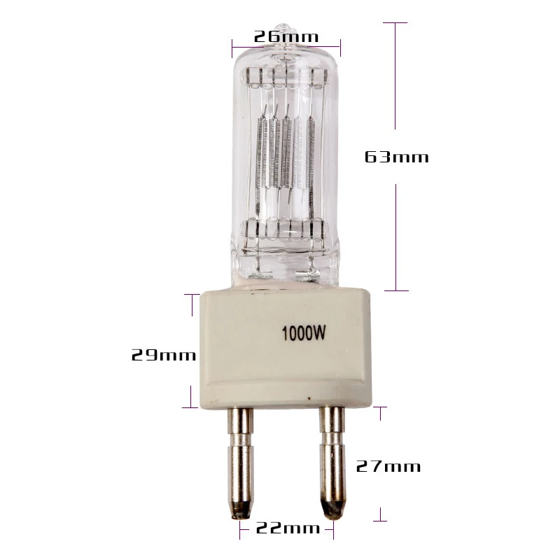 1000W 110V/230V Halogen Bulb Lamp G22 single ended for 1000W fresnel light