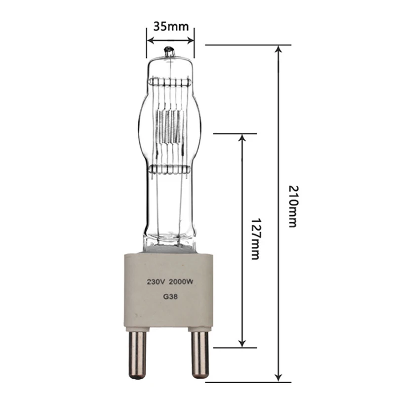 2000W 110V/230V Halogen Bulb Lamp G38 single ended for 2000W fresnel light