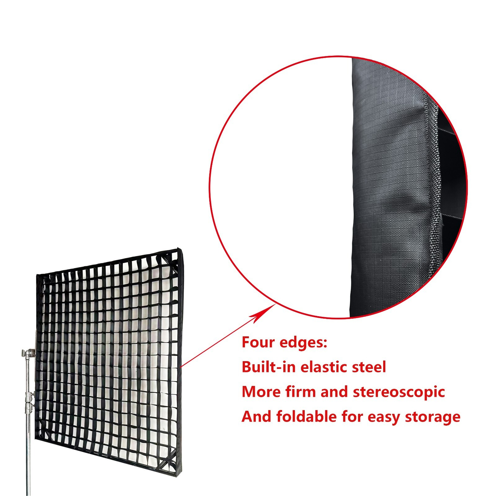 Foldable Eggcrate SnapGrid for Frost frame/ Butterfly/Overhead Frame, with Elastic Steel/Metal Bone, Eggcrate Cell 10x10x5cm-Vbuda Studio