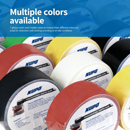 KUPO Gaffer Tape 48mm(W)x15 Yards(L) GT-515B/GT-515W/GT-515R/GT-515Y/GT-515GRN/GT-515BU/GT-515GY