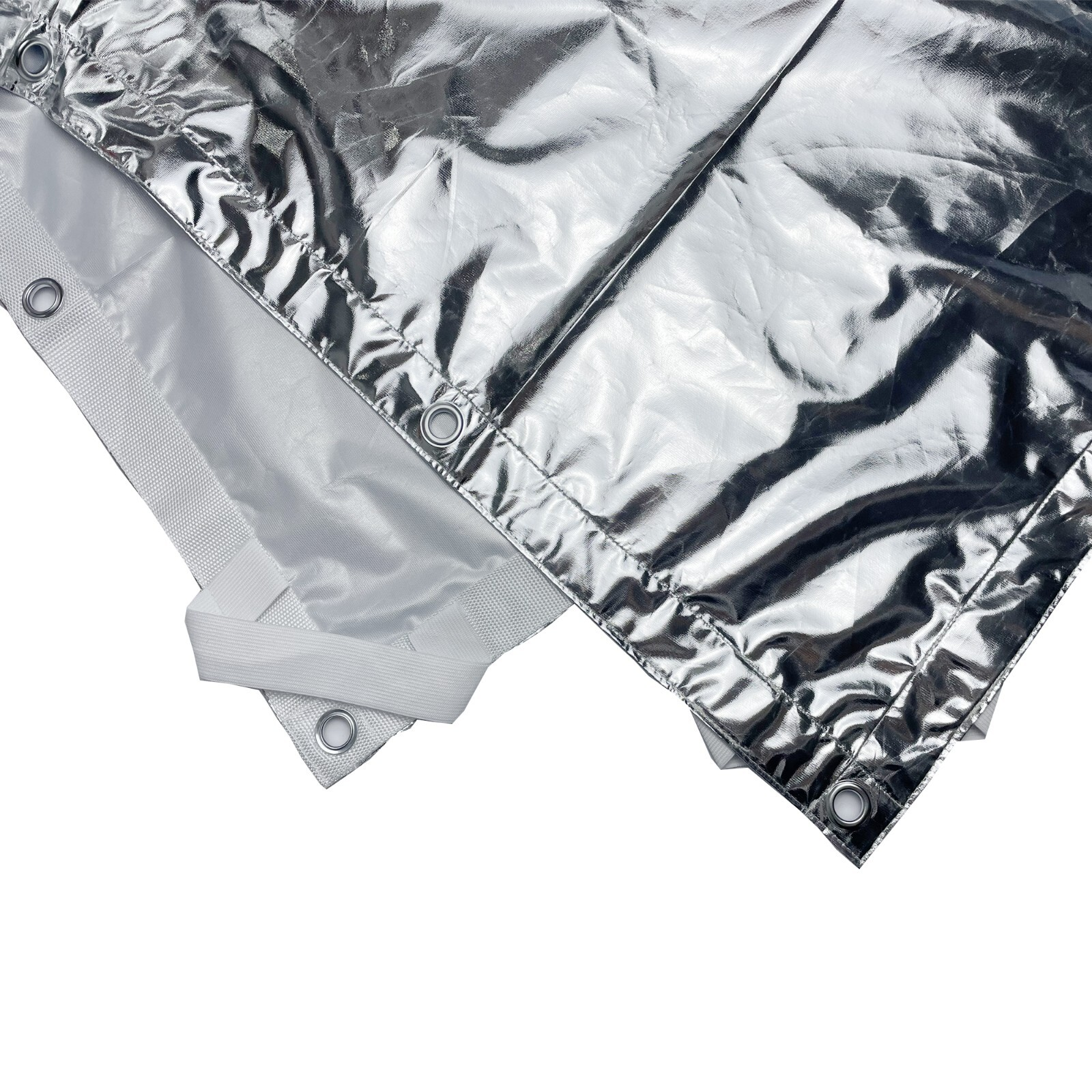 Solid Silver Reflector Cloth Butterfly/Overhead Fabric, with Seams