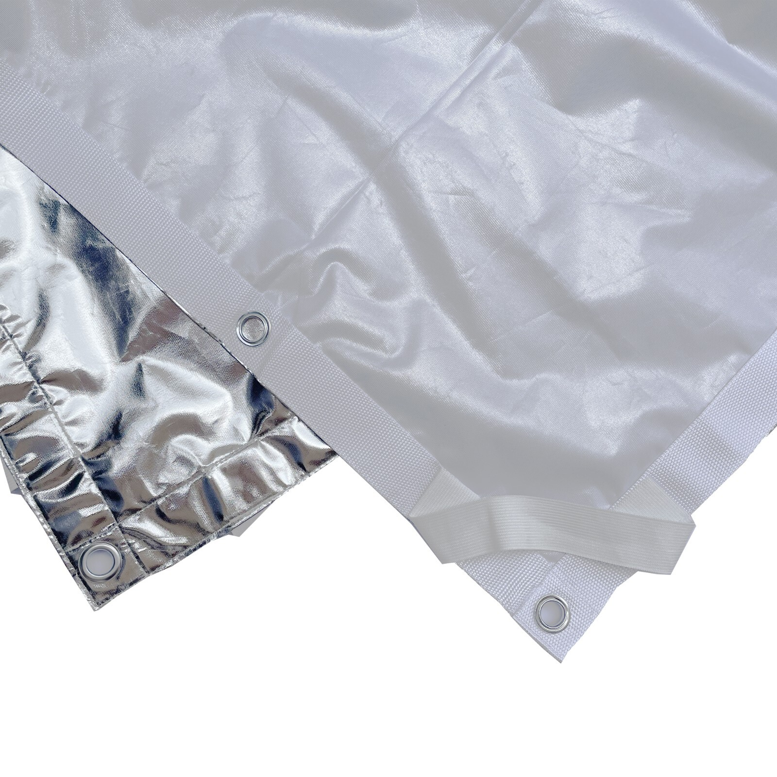 Solid Silver Reflector Cloth Butterfly/Overhead Fabric, with Seams