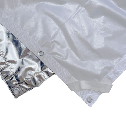 Solid Silver Reflector Cloth Butterfly/Overhead Fabric, with Seams