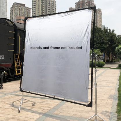 Solid Silver Reflector Cloth Butterfly/Overhead Fabric, with Seams