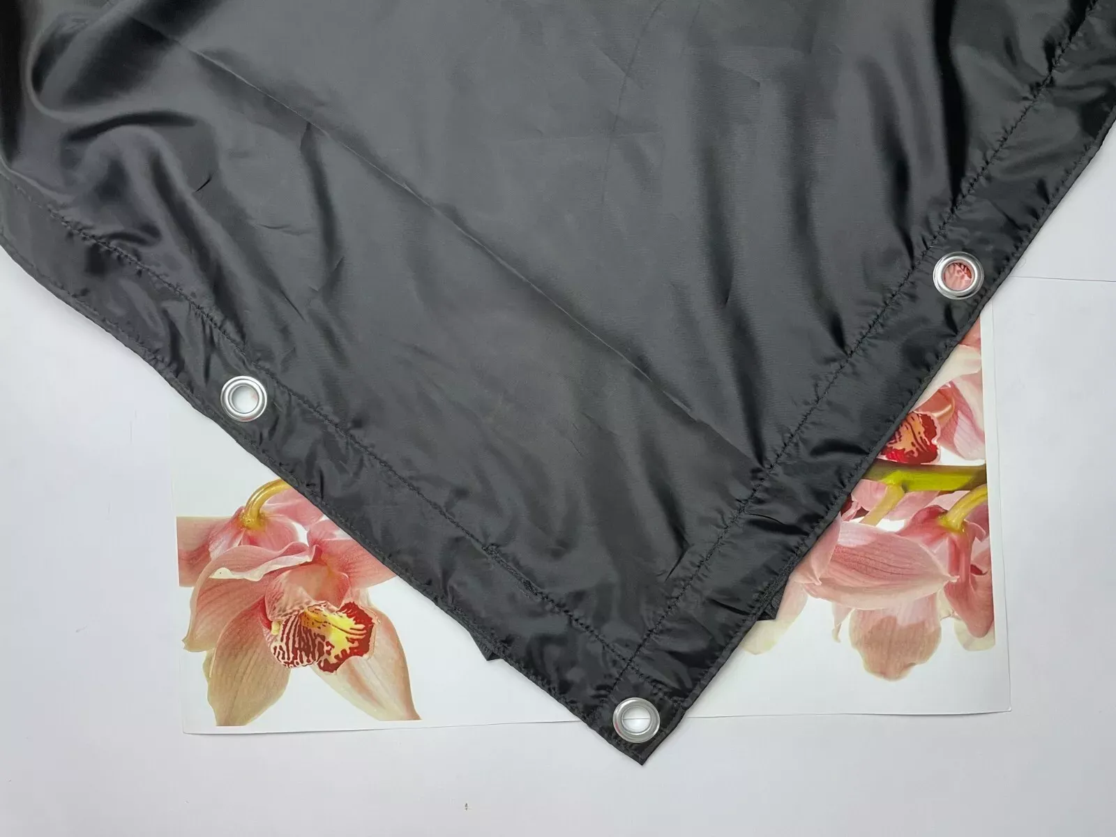 Black Silk Cloth Soften Diffuses Light/Overhead Butterfly, with Seams