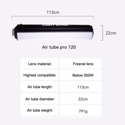 LIGHTBANK FlyNoodle Air tube Pro 120 MODIFIER 1X4', Bowen inflatable Softbox for mount light