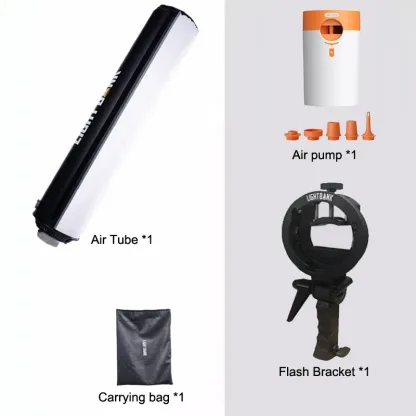 LIGHTBANK FlyNoodle Air tube Pro 120 MODIFIER 1X4', Bowen inflatable Softbox for mount light