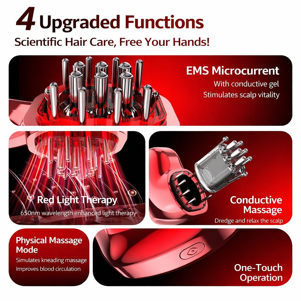 Hair Oil Applicator - Multi Function Electric Scalp Massage Comb Portable Scalp Massaging Comb Scalp Brush for Home, Travel